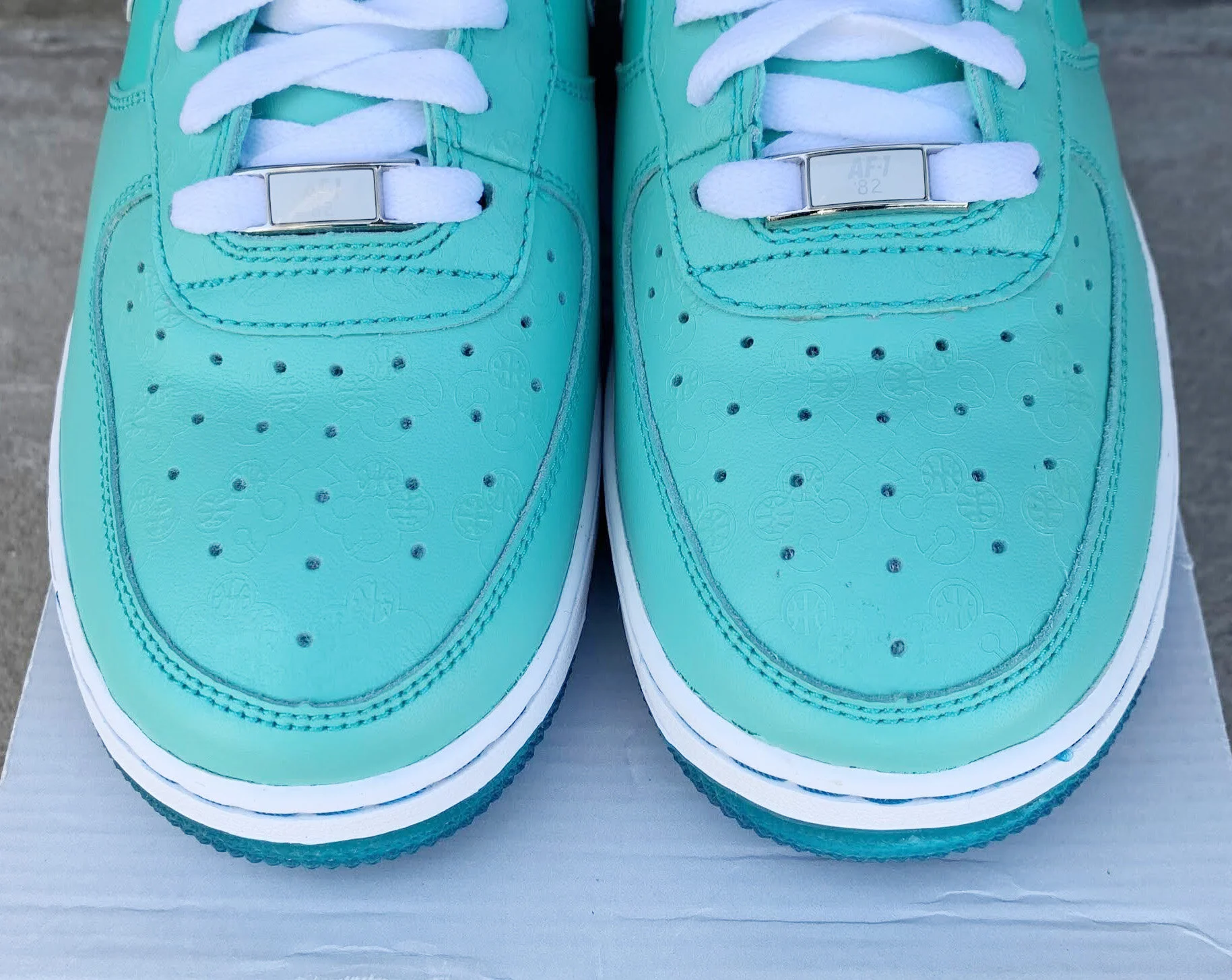 Women’s Nike Air Force 1 Low Azure and White Tropical Teal