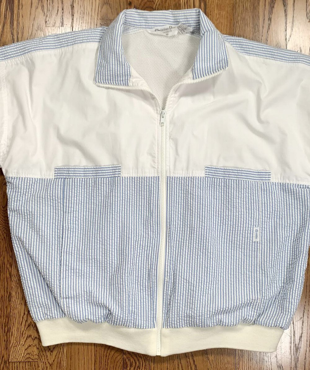 Vintage Christian Dior Seersucker Jacket (Size XL) — RootsBK