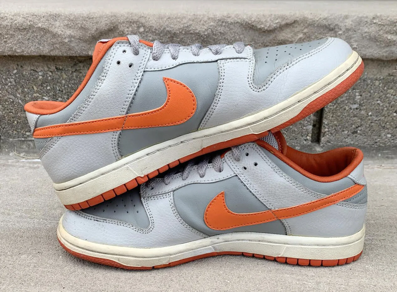 nike dunk low grey orange