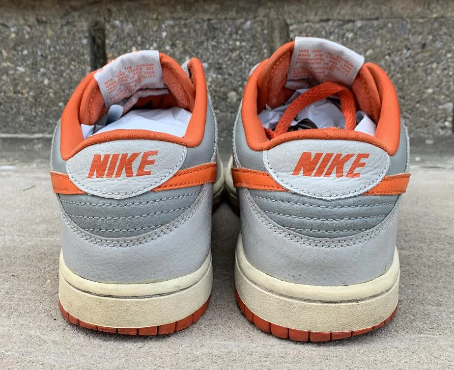 nike dunk low grey orange