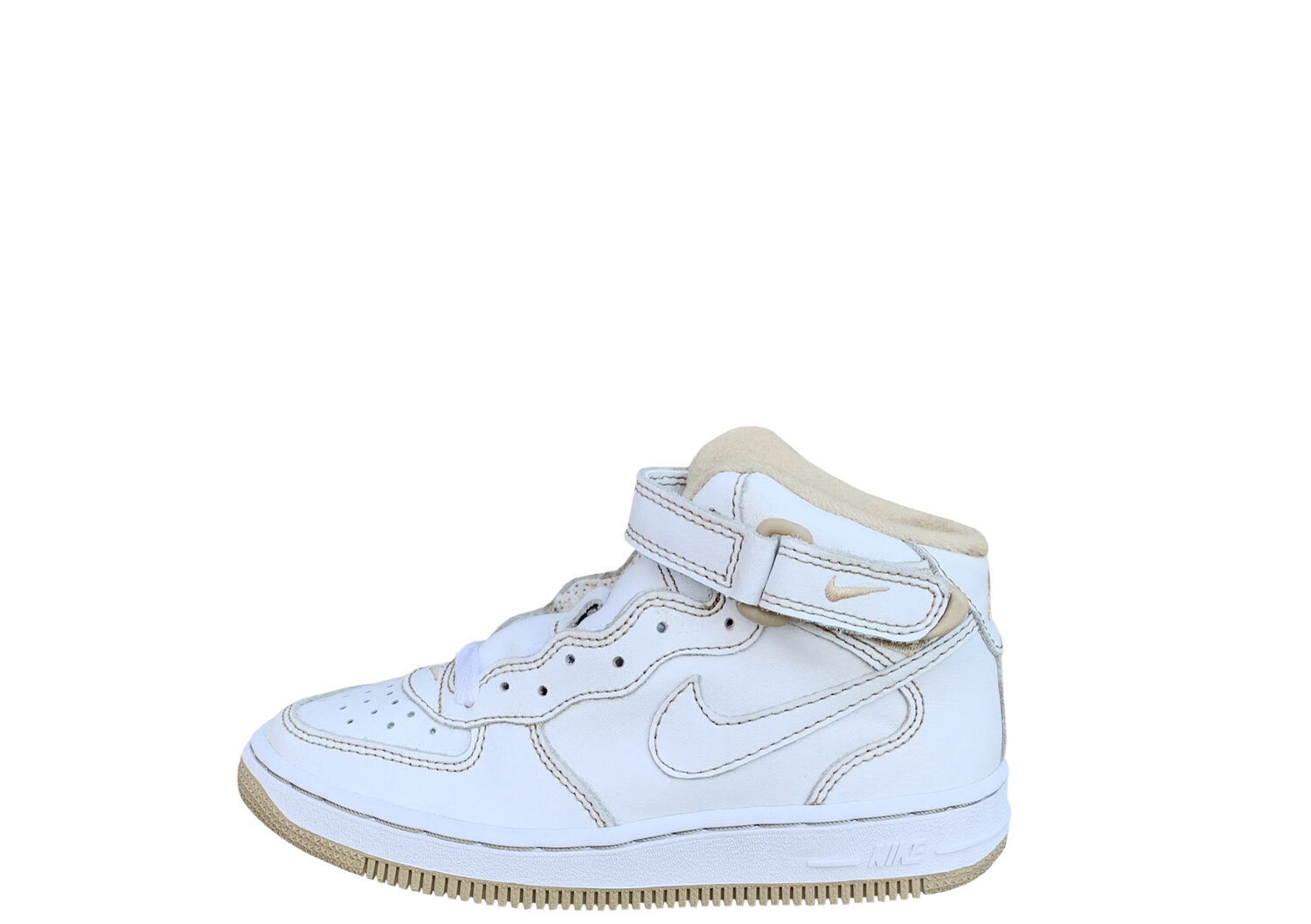 Kids Nike Air Force 1 Mid B White / Cane (Size 13.5c) DS — Roots
