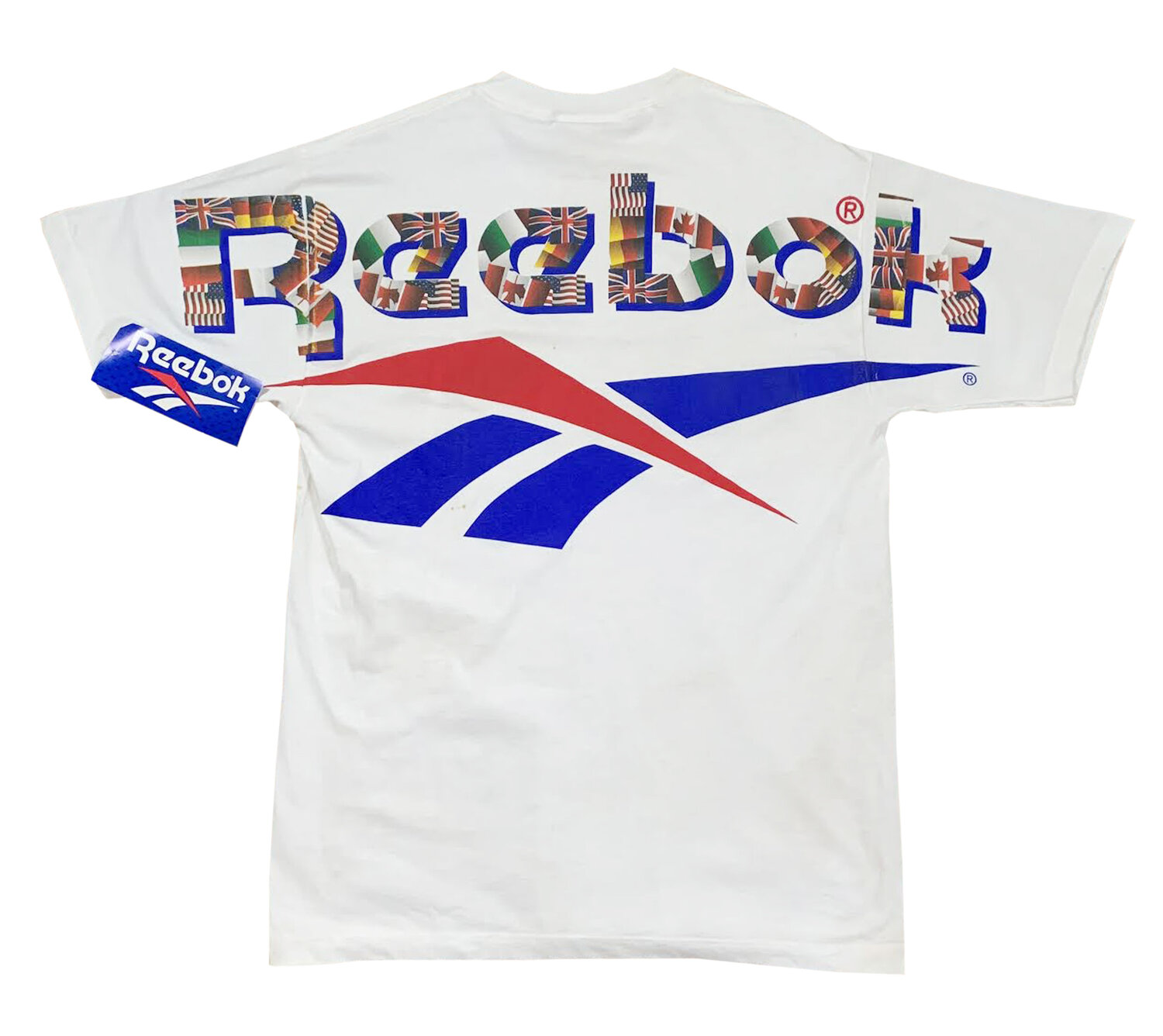 Vintage Reebok International Flag T Shirt (Size L) NWT "Flawed" — Roots
