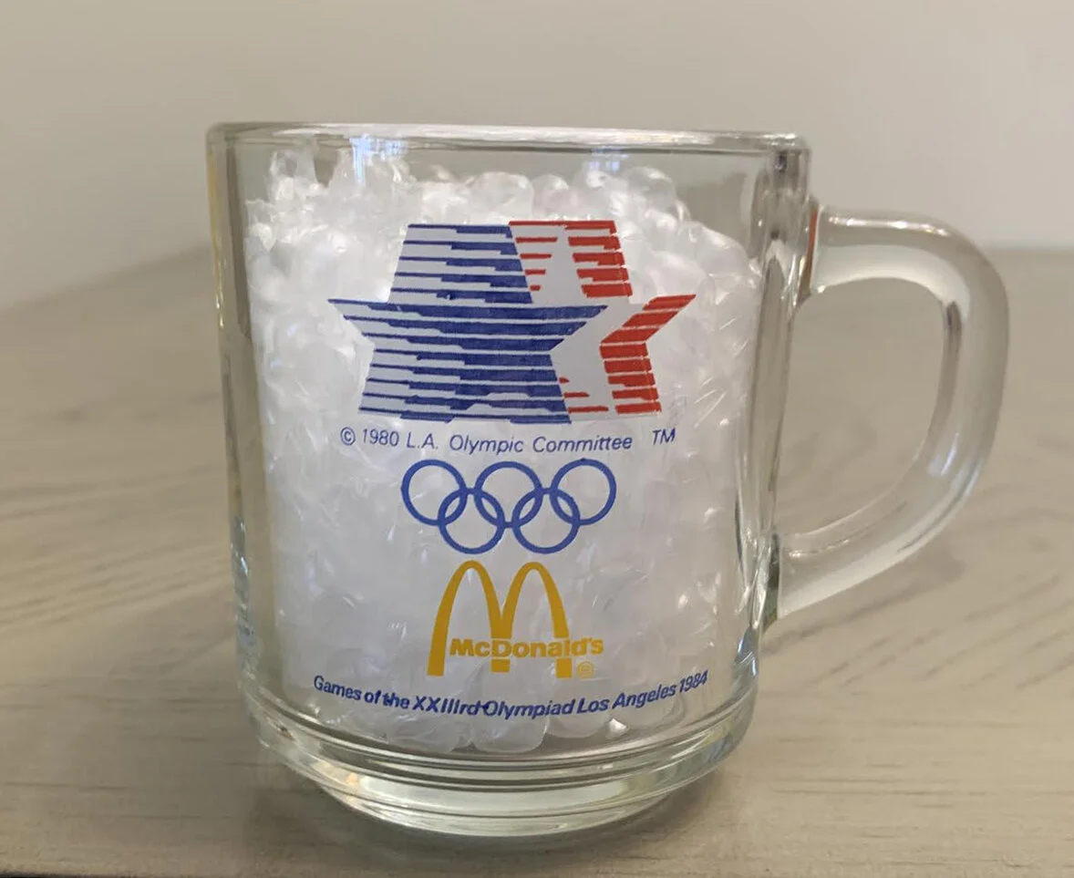 Vintage McDonalds 1984 Olympics Drinking Glass (Never Used)  RootsBK