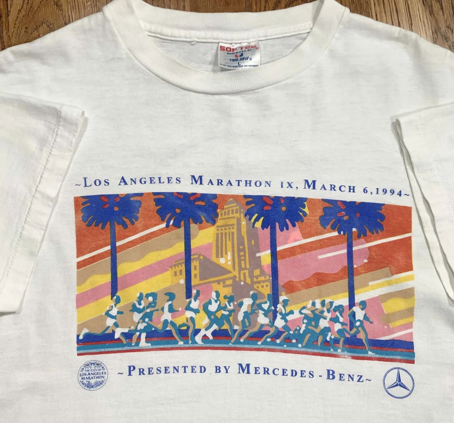 Vintage Los Angles Marathon 1994 x Mercedes Benz T Shirt (Size L 