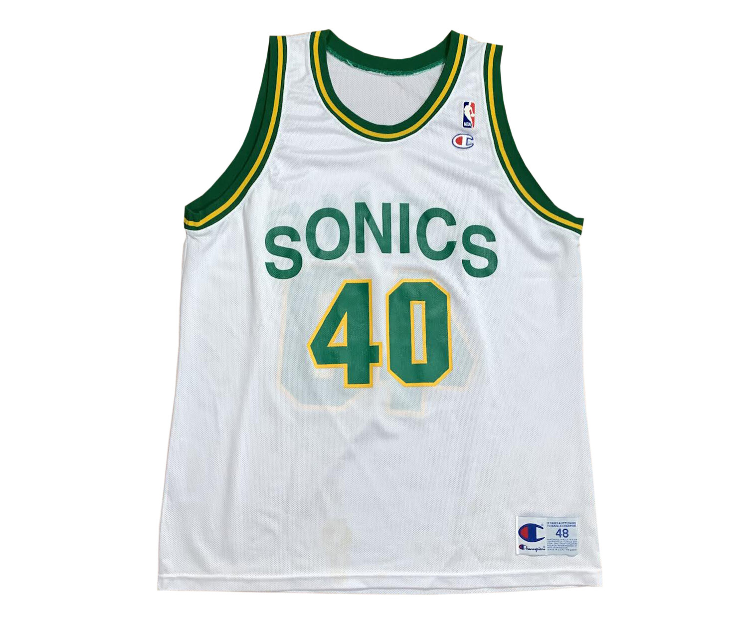 Vintage Shawn Kemp Seattle Sonics Champion Jersey 90s NBA