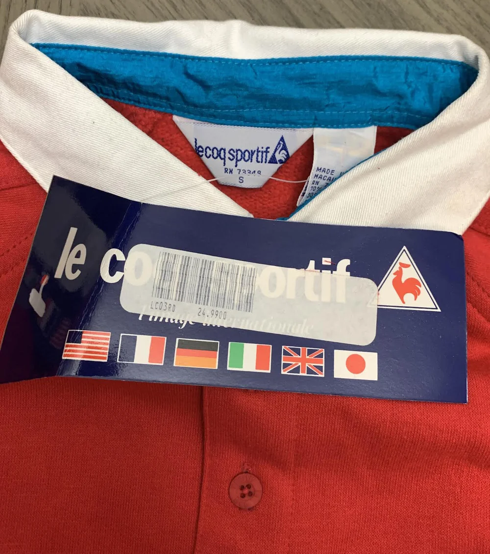 Vintage Le Coq Sportif Colorful Red Sweatshirt (Size S) NWT — RootsBK