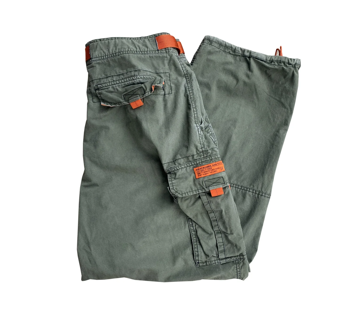 Vintage Abercrombie & Fitch Cargo Olive / Orange Pants (Size L 
