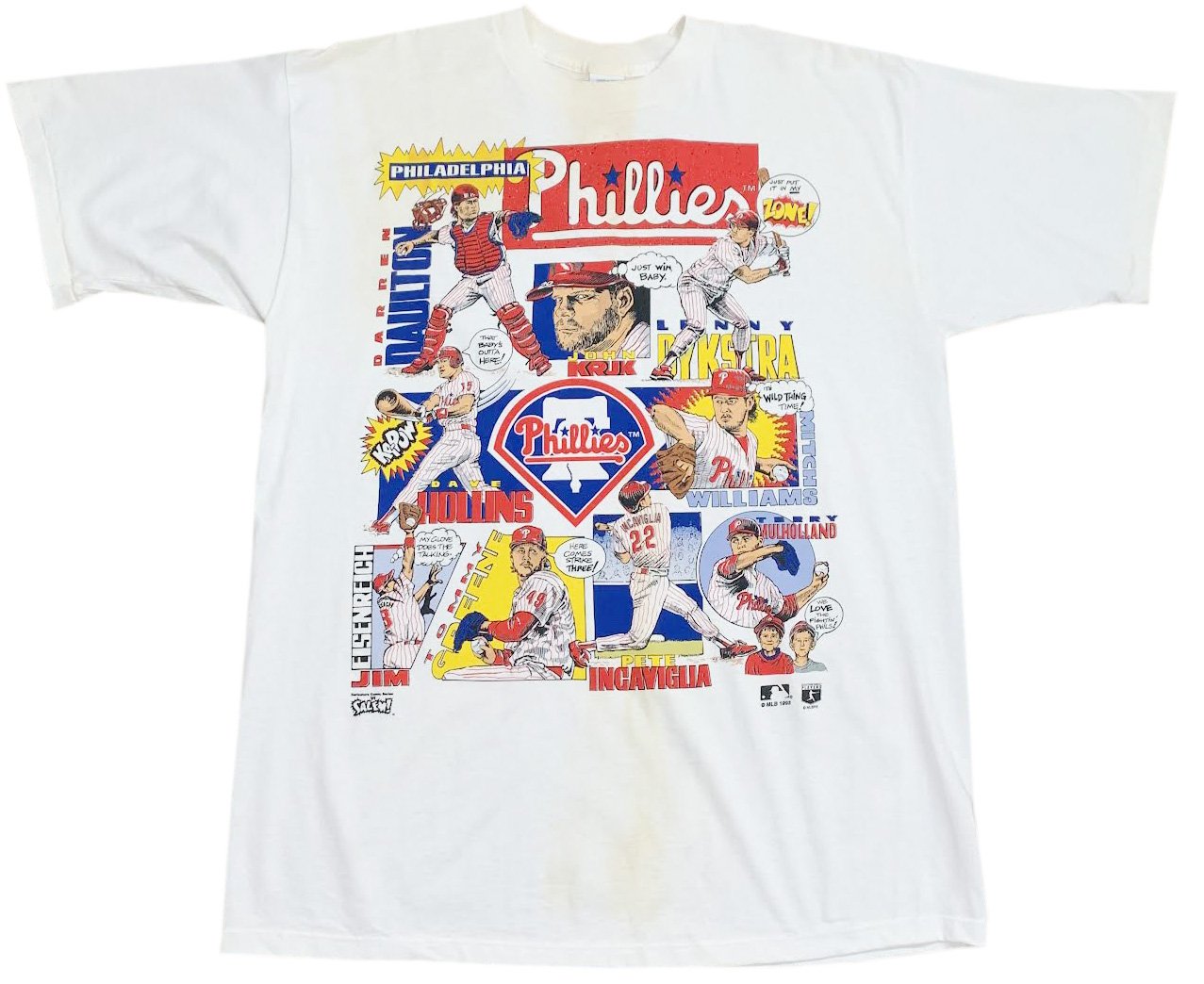Vintage Salem Sportswear Philadelphia Phillies Comic Roster T Shirt (Size  XL) NWT — Roots