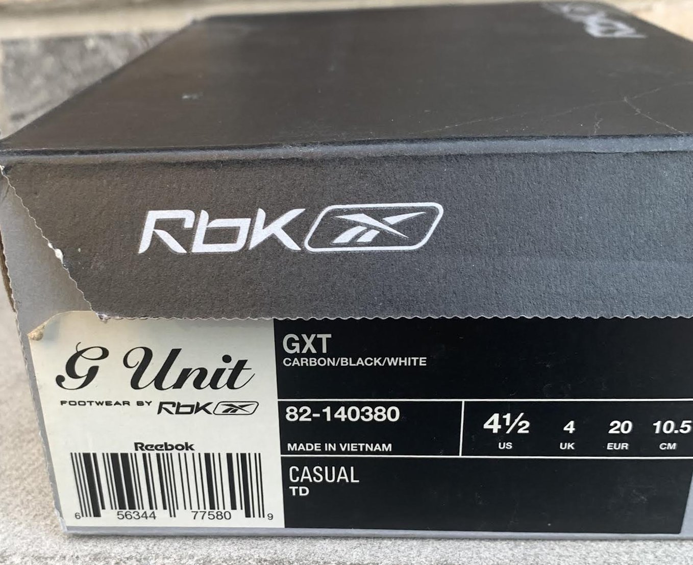 Baby Reebok G-Unit GXT Grey / Black (Size 4.5) DS — Roots