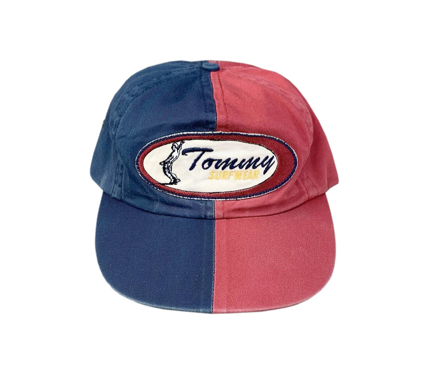 Vintage Tommy Surfwear Split Red/Blue Colorblock Hat — Roots