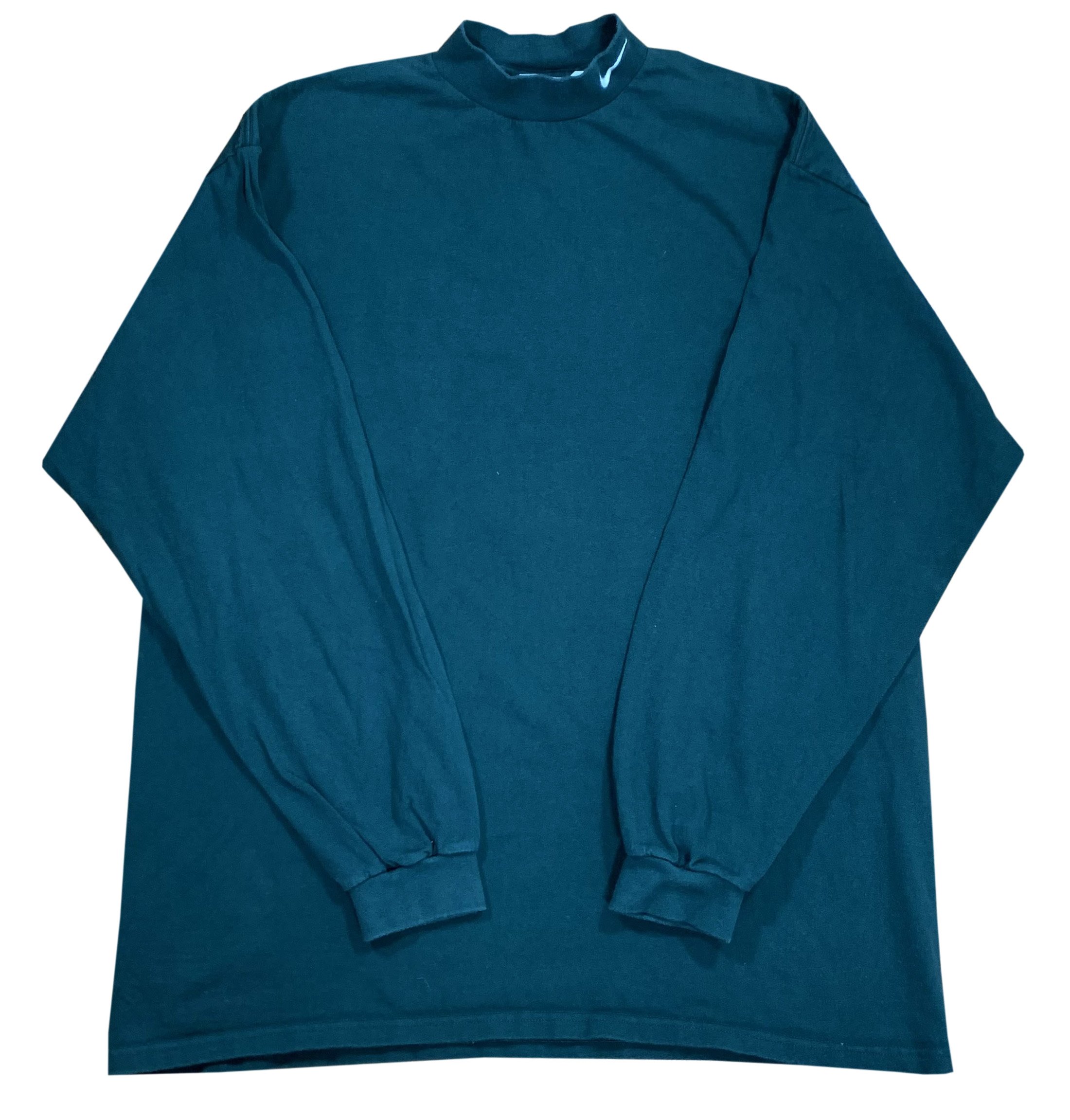 Vintage Nike Swoosh Green Mock Neck Long Sleeve Shirt (Size XL) — Roots
