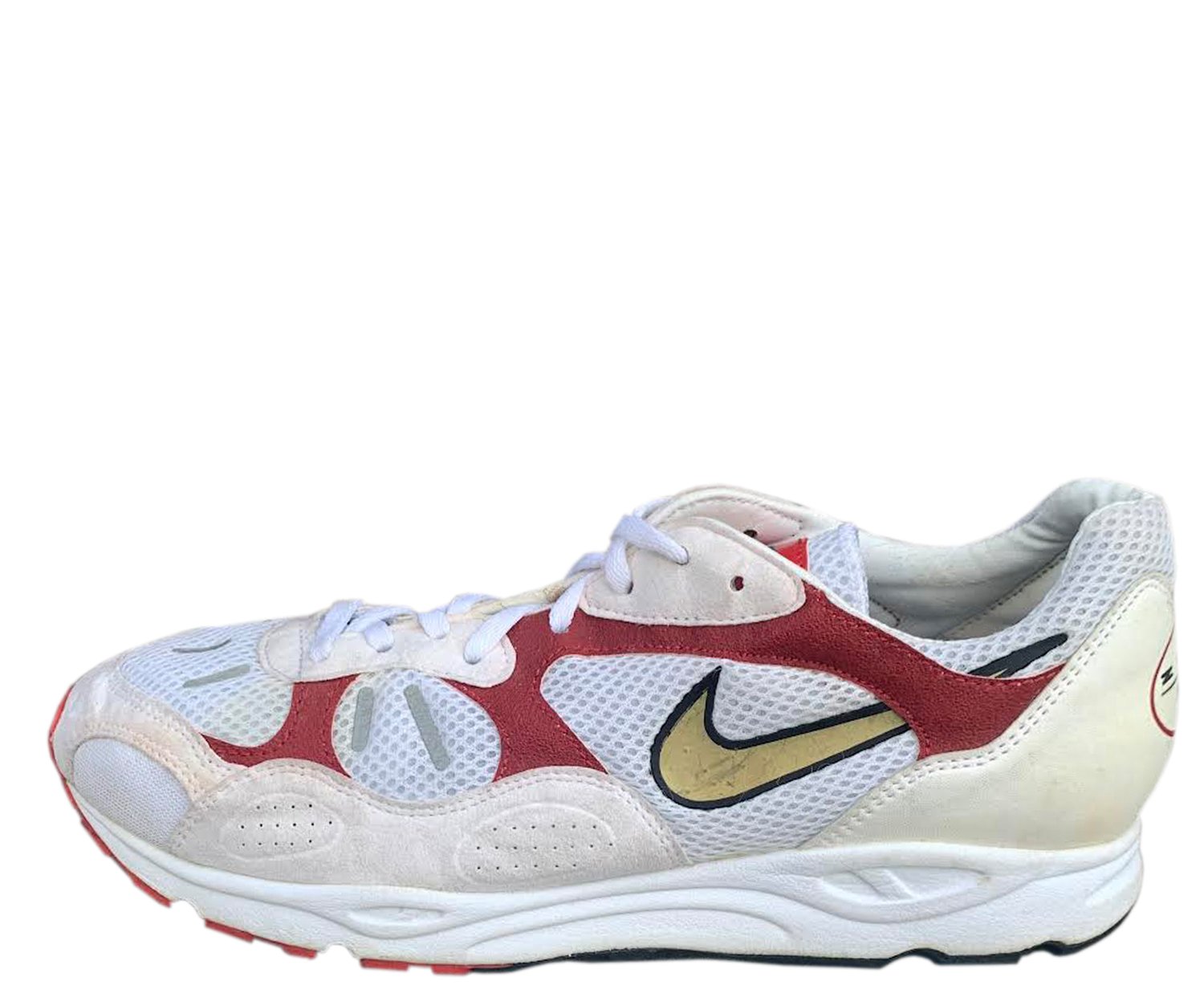 Go through Philosophical Parasite Nike Air Streak Ekiden 2 White / Gold / Red (Size 9) DS "SAMPLE" — Roots