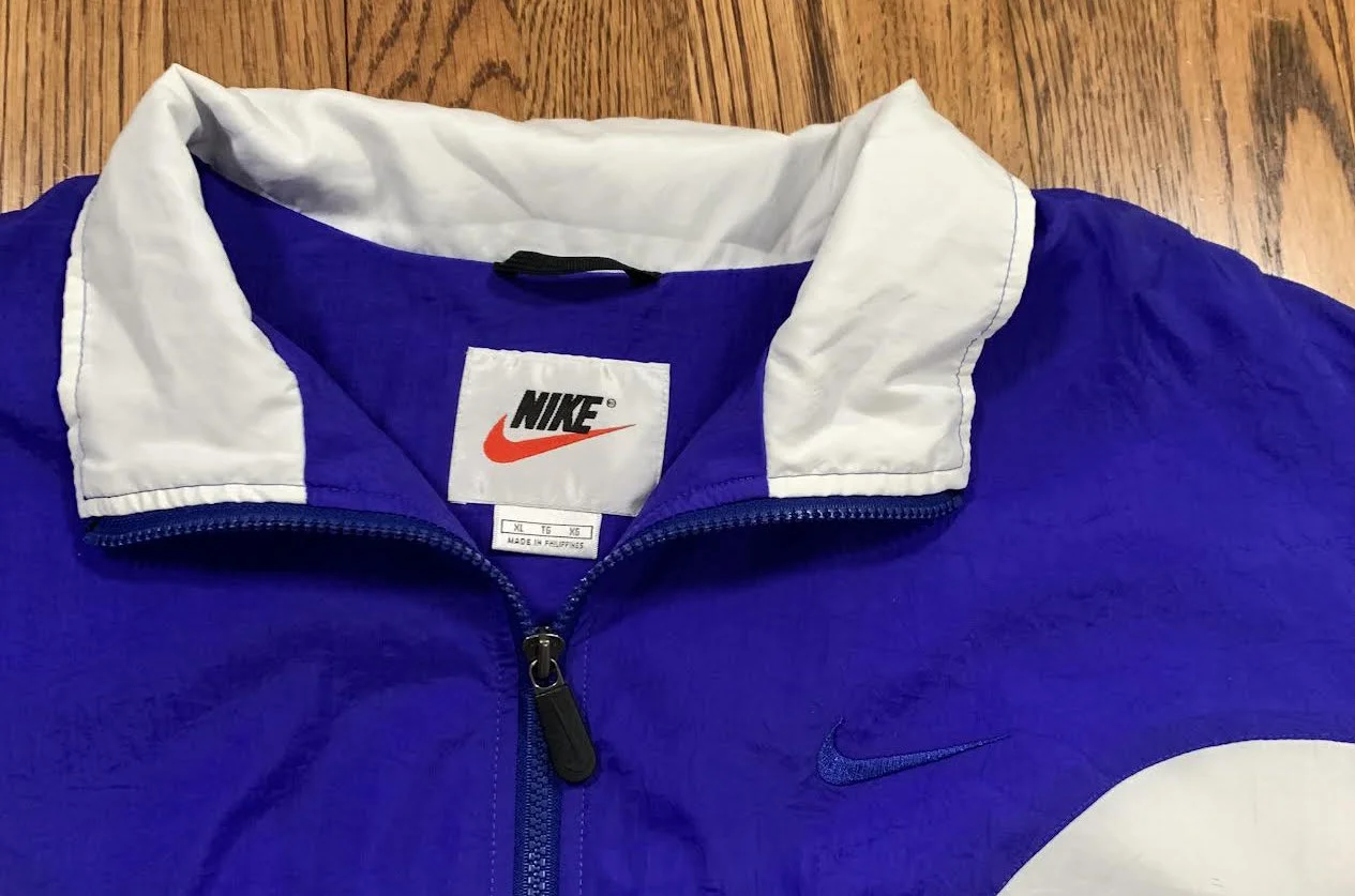 Vintage Nike Big Swoosh Blue / White 