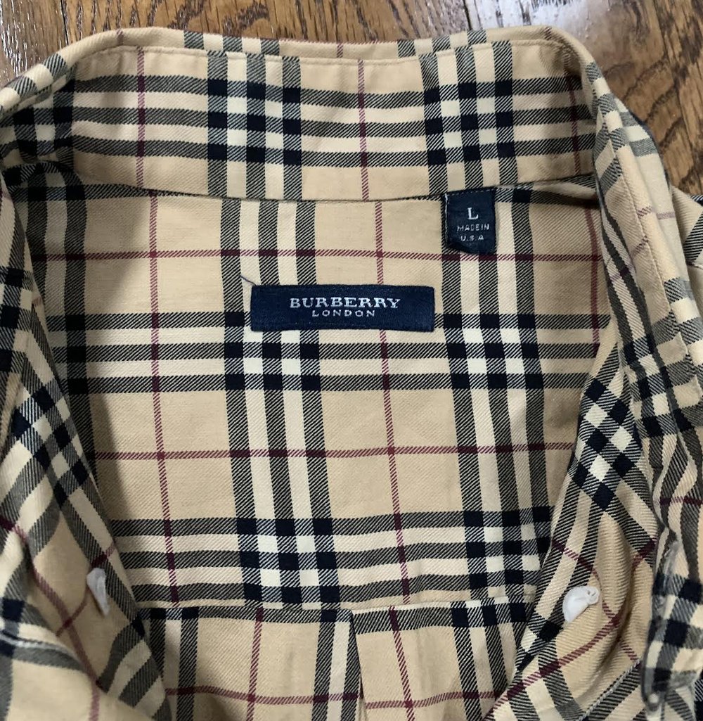 Vintage Burberry Nova Check All Over Print Button Down Shirt (Size L) —  Roots