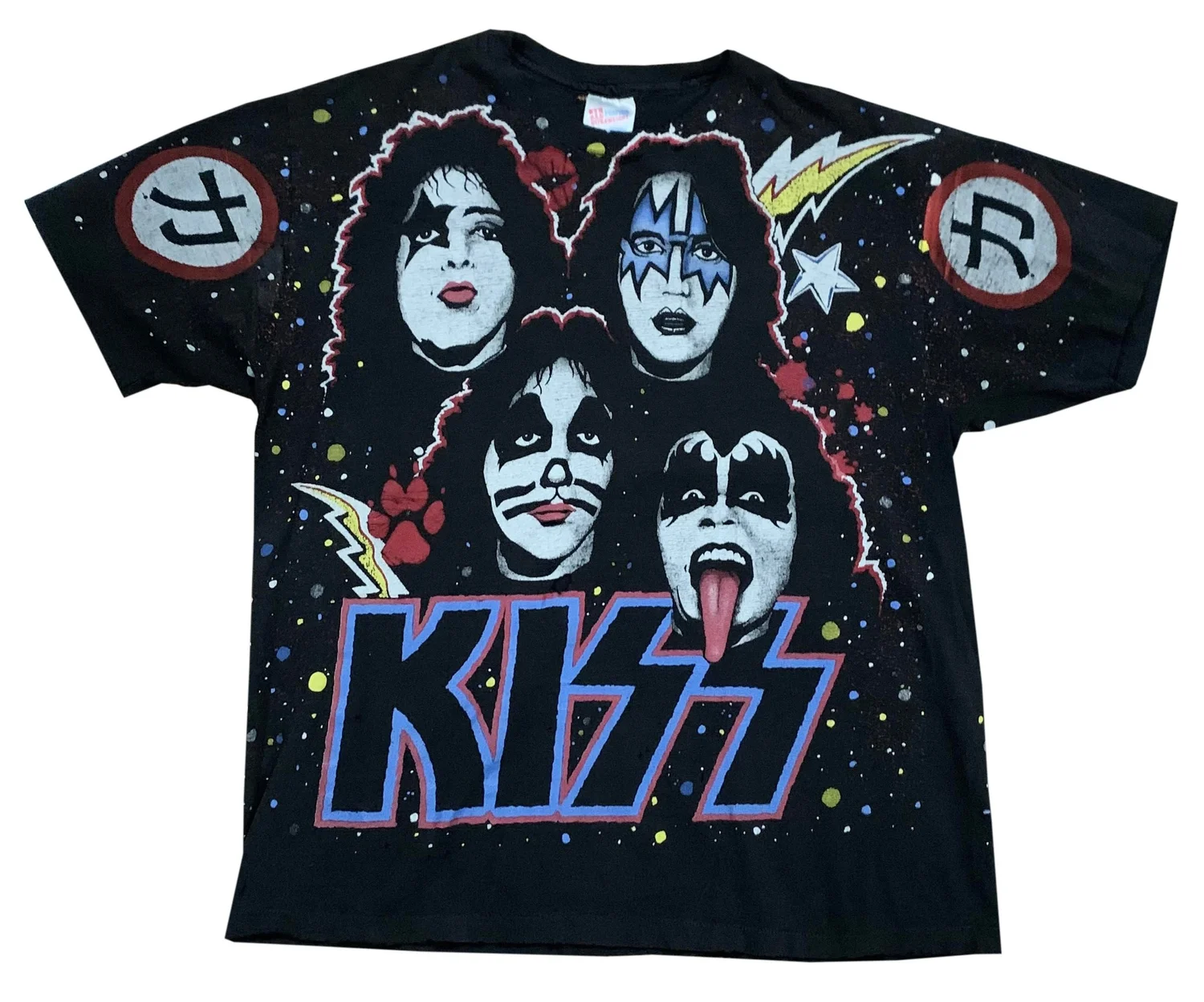 Vintage Kiss All Over Print T Shirt (Size XL) — RootsBK