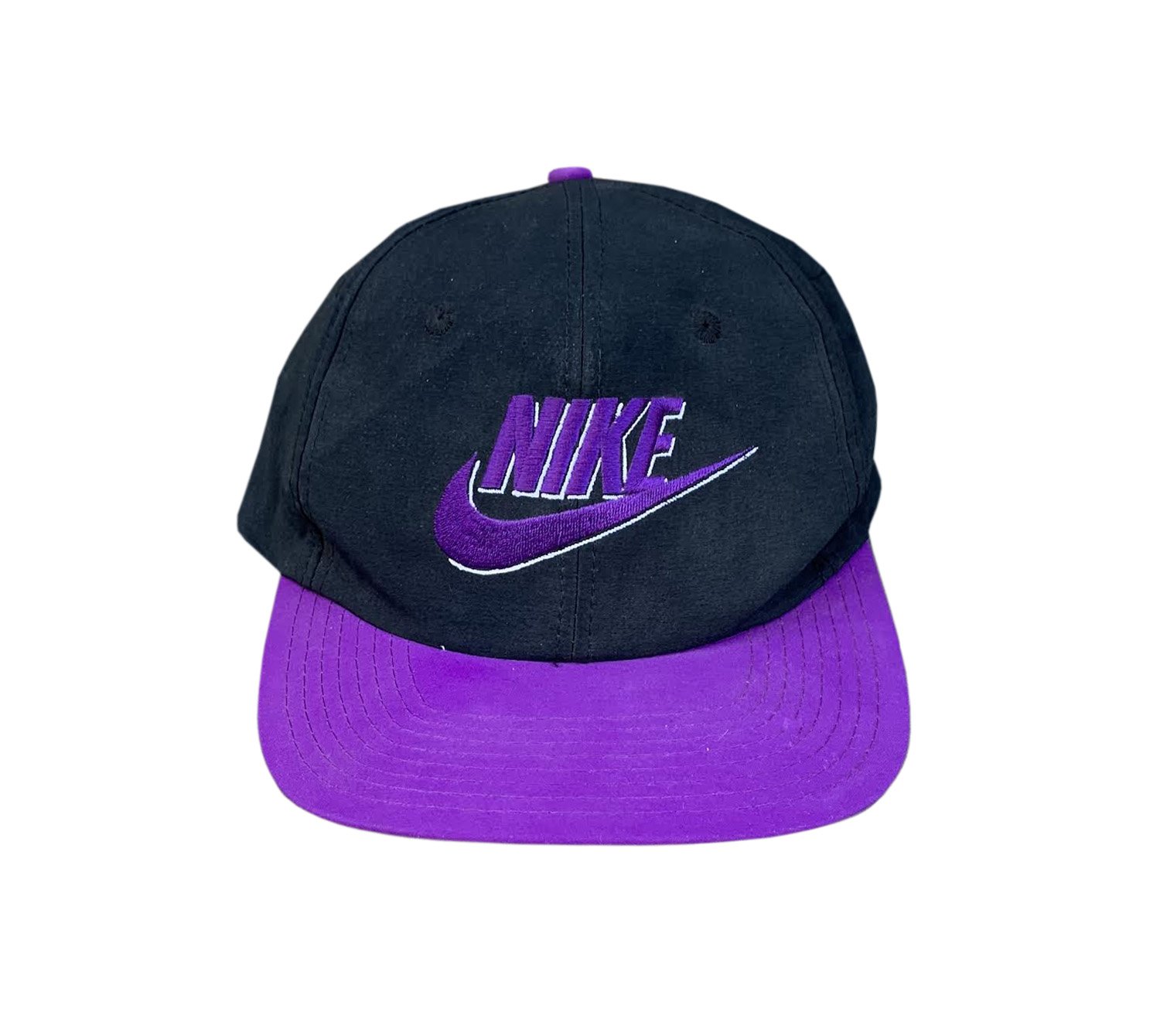Vintage Nike Toned Spell Out Black / Purple Snapback — Roots
