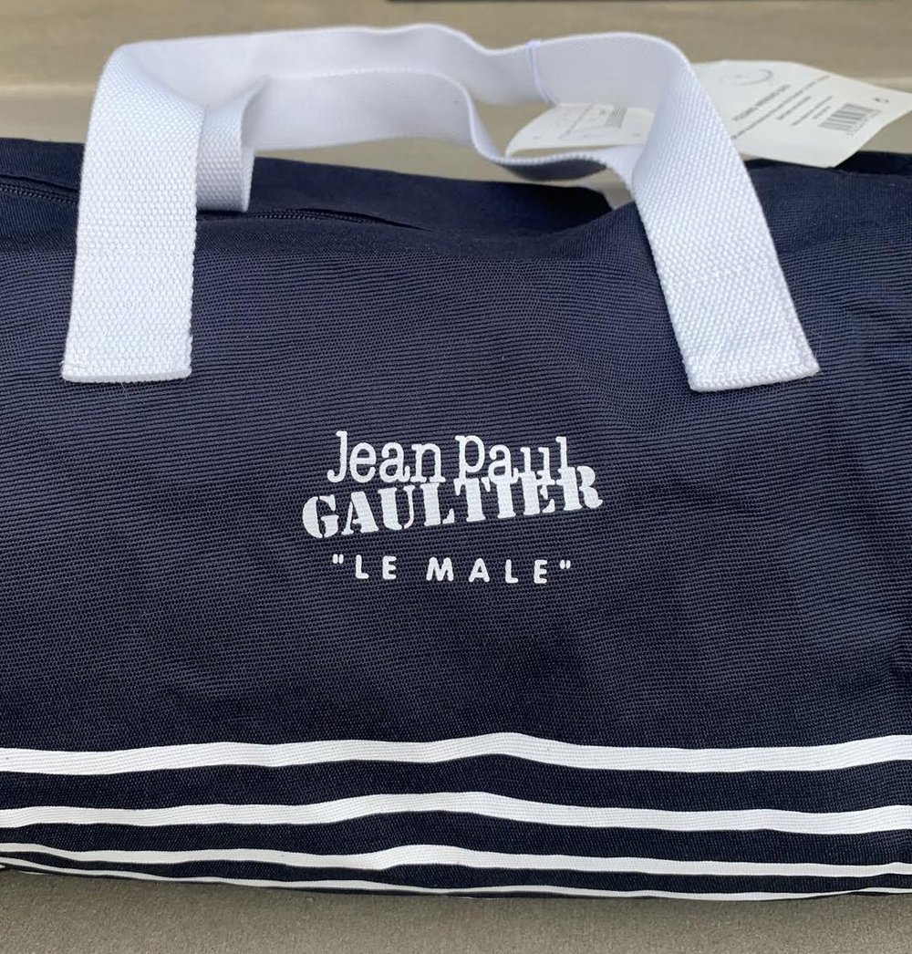 Sac De Voyage Week-end Jean Paul Gaultier X DC Comics Rayé Bleu - Taille Large - Occasion Très Bon état