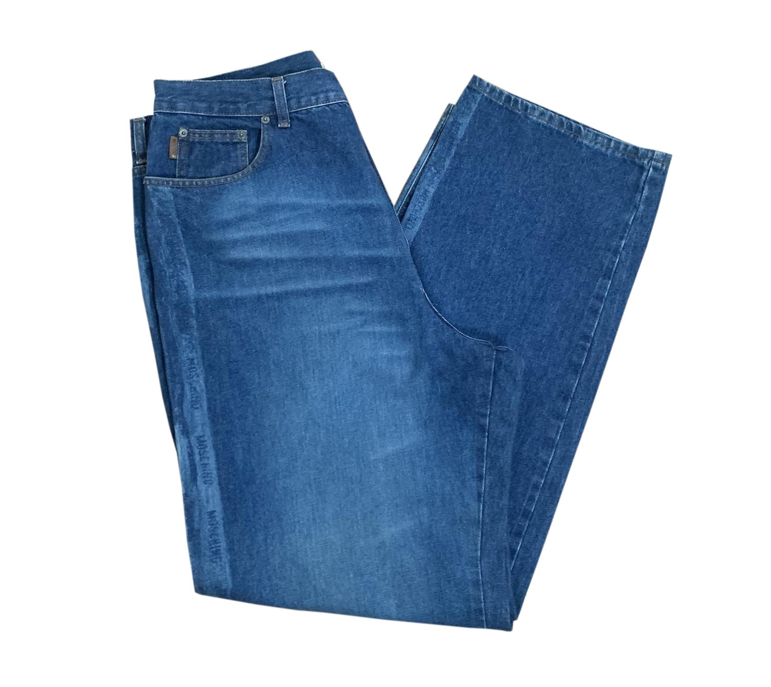 brydning Jeg er stolt Sanktion Moschino Logo Trim Blue Jeans (Size 38) — Roots