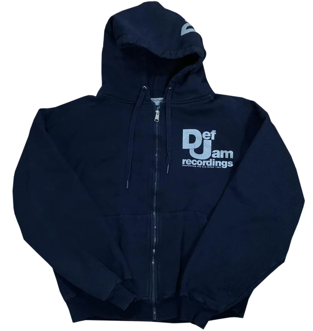 Vintage City Lab Def Jam Records Navy/ Silver Zip Up Hoodie (Size