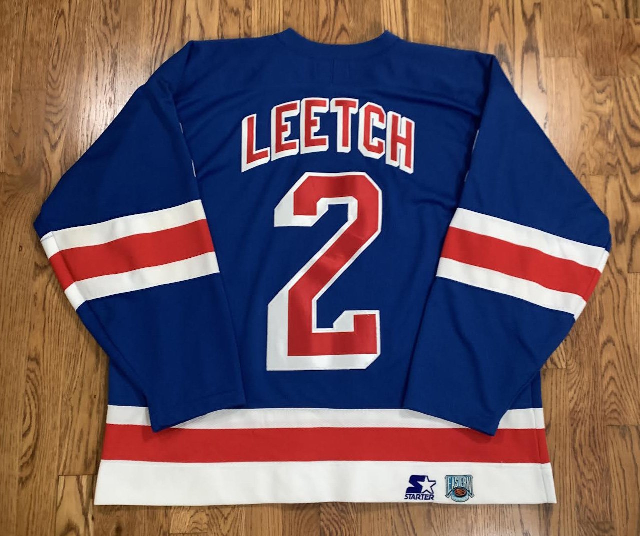 Alumni Classic game worn Rangers jersey signed by #2 Brian Leetch