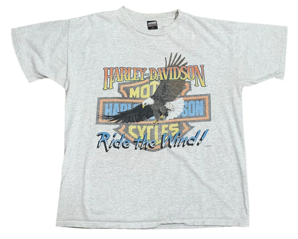 Vintage Harley Davidson “Ride The Wind” T Shirt (Size L) — RootsBK