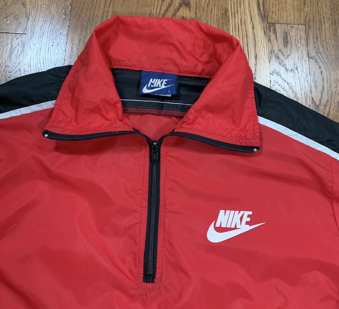 Nike Pullover Red Windbreaker Jacket (Size L) — Roots