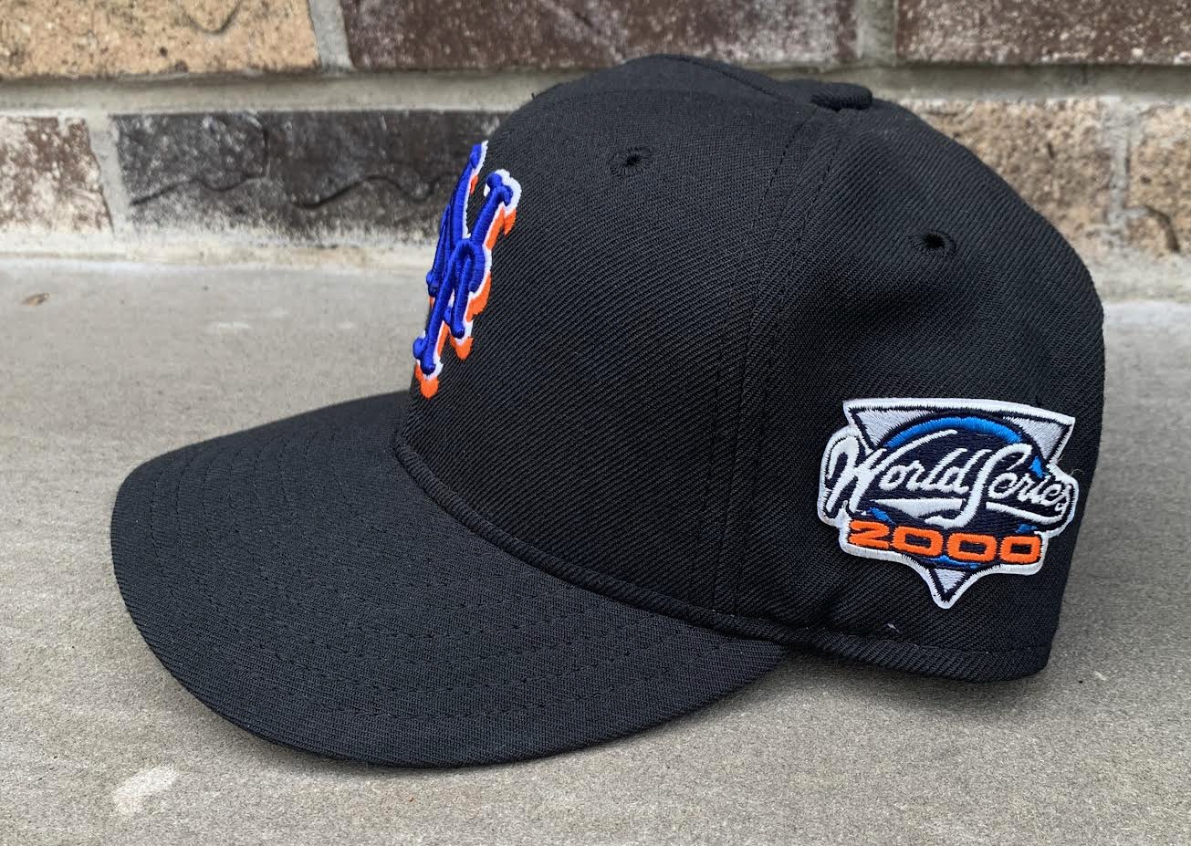 Vintage New Era New York Mets Black WS 2000 Fitted Hat (Size 7 1/4
