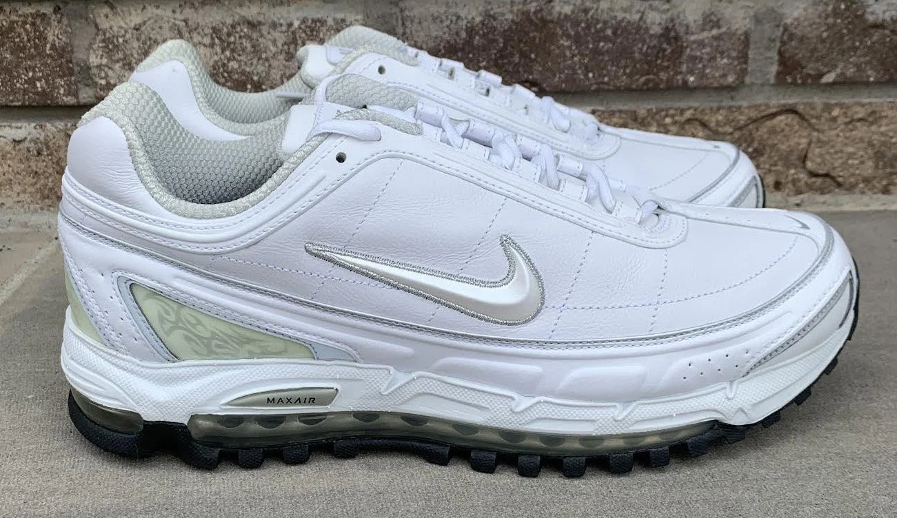 2007 Nike Air Max TL4 Premium Tribal Laser Shoes (318456-111)Preowned Men\'s Sz 8 Nike Air Max TL4 SL White/ White-Metallic Silver (Size 11  main image 3