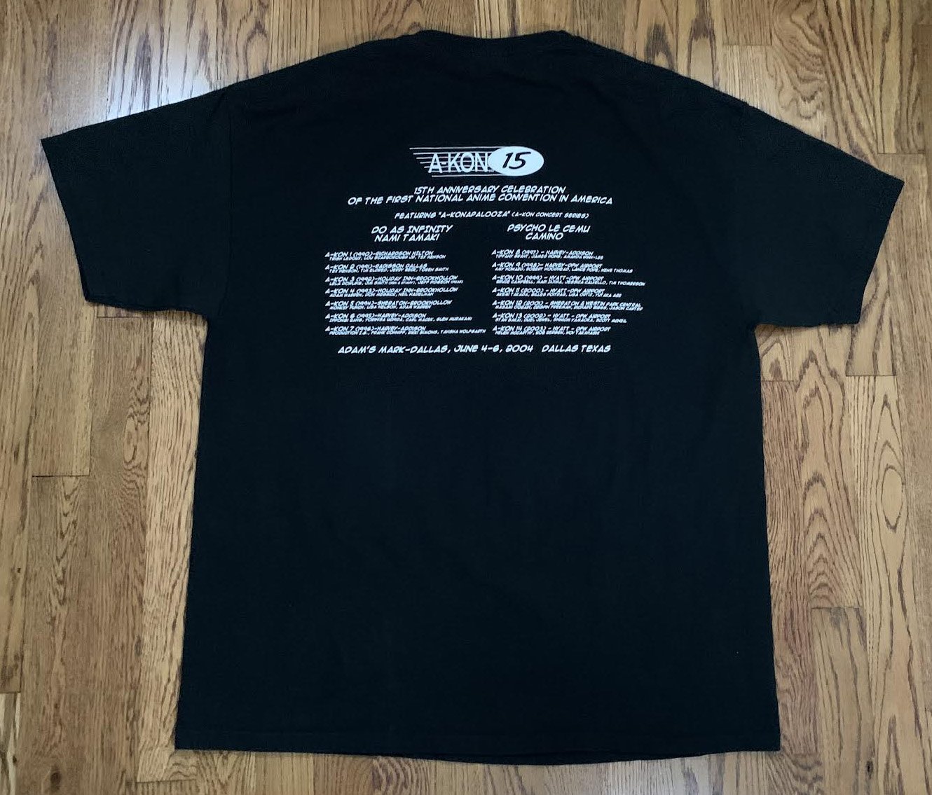 A-Kon 15th Anniversary Anime Convention T Shirt (Size XL) — Roots