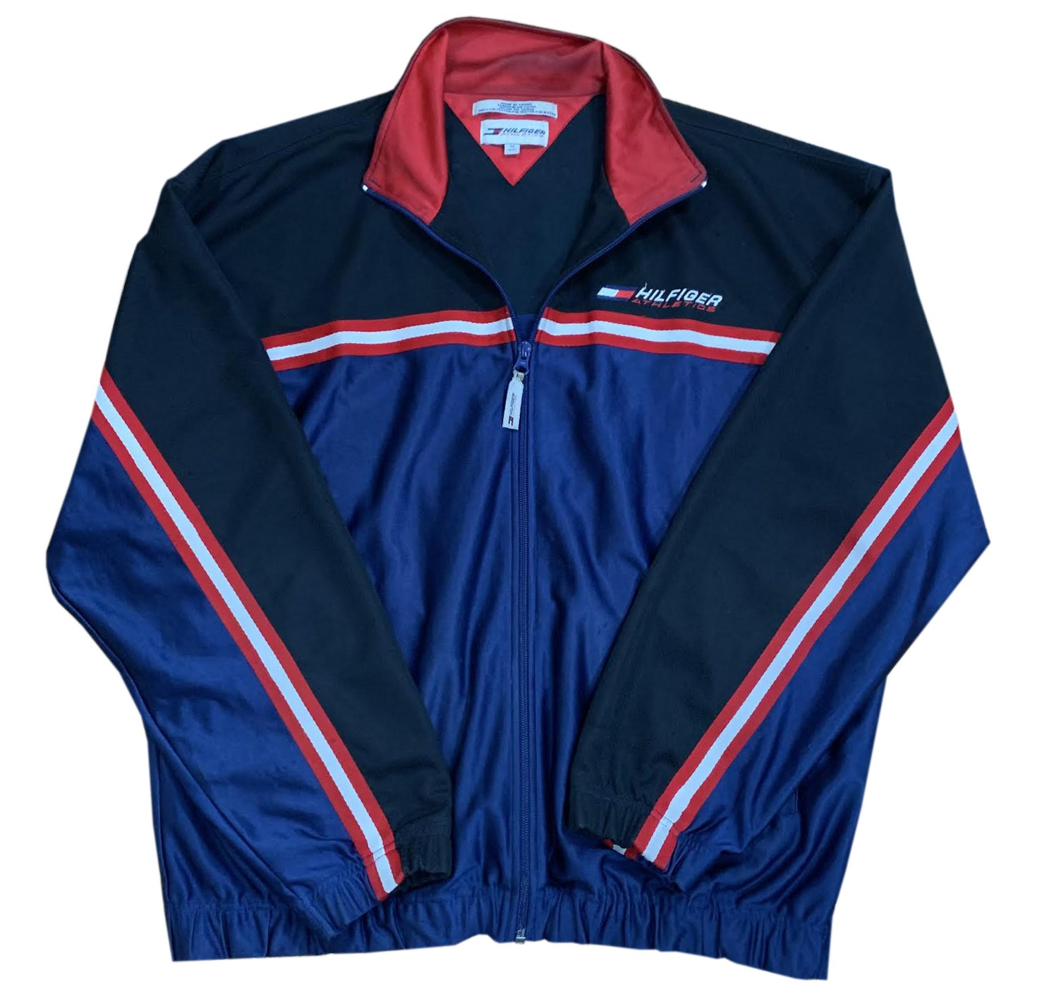 Vintage Tommy Hilfiger Athletics Navy/ Black/ Red Track Jacket (Size M) —  Roots