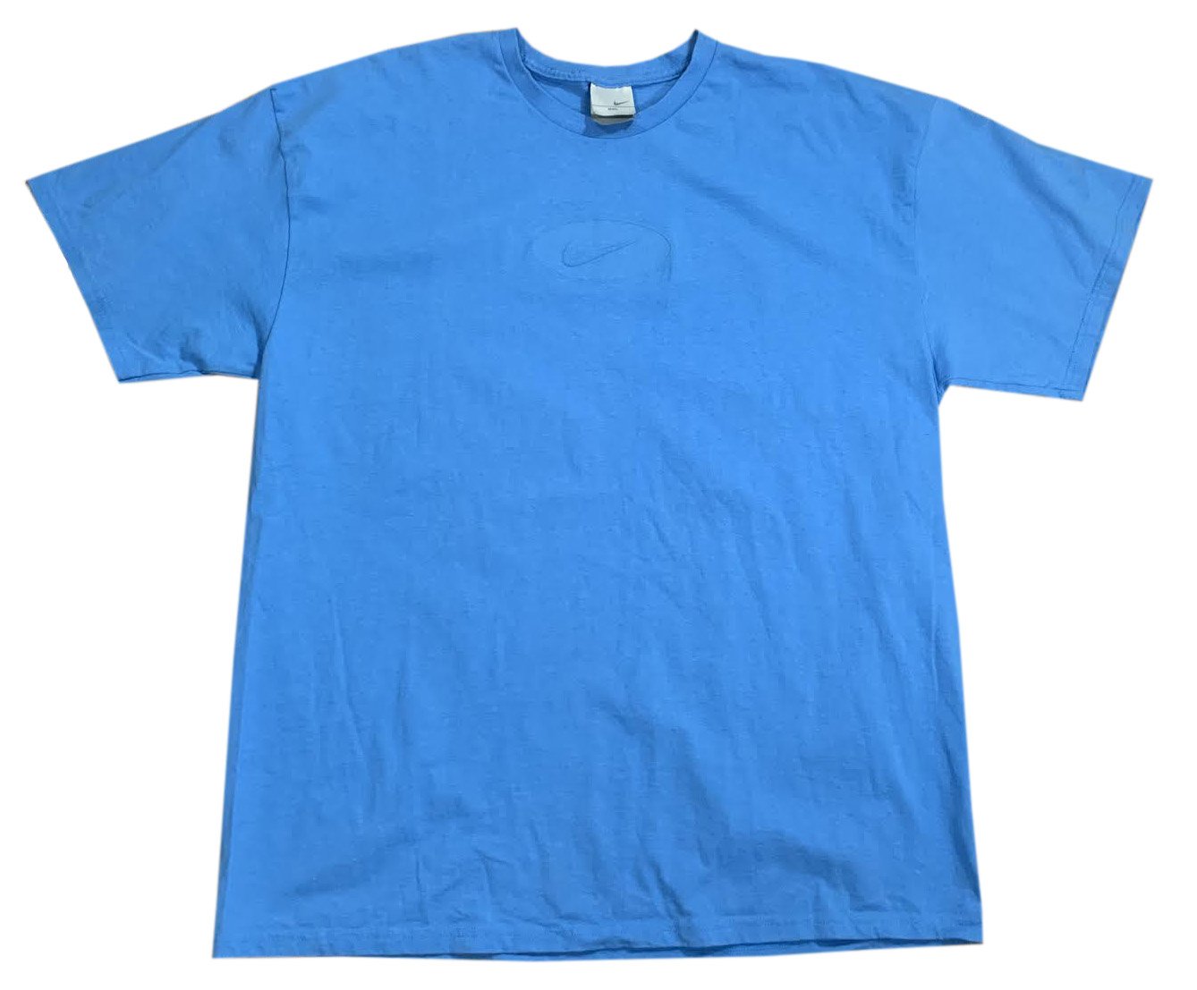 Vintage Nike Embossed Swoosh Carolina Blue T Shirt (Size XXL
