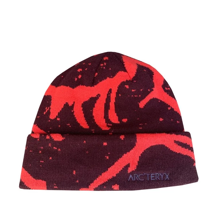 arcteryx beanie black and red