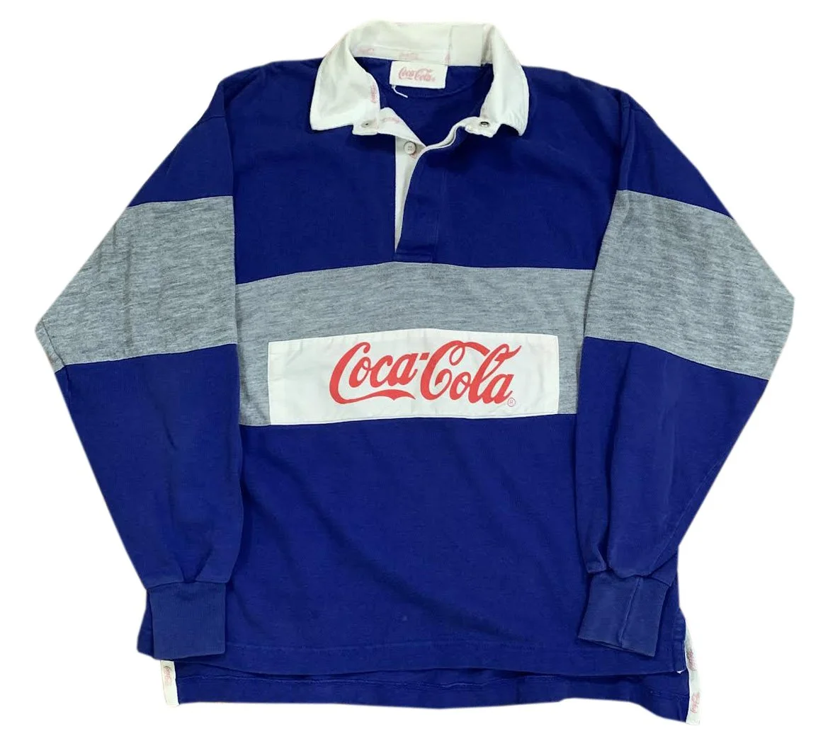 coca cola vintage rugby shirt