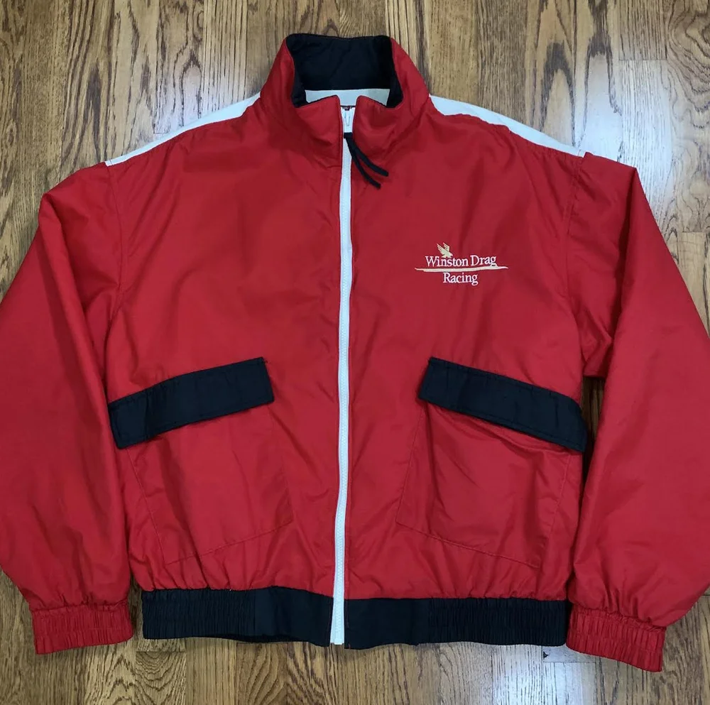 Vintage Winston Cigarettes Drag Racing Light Jacket (Size L) — RootsBK