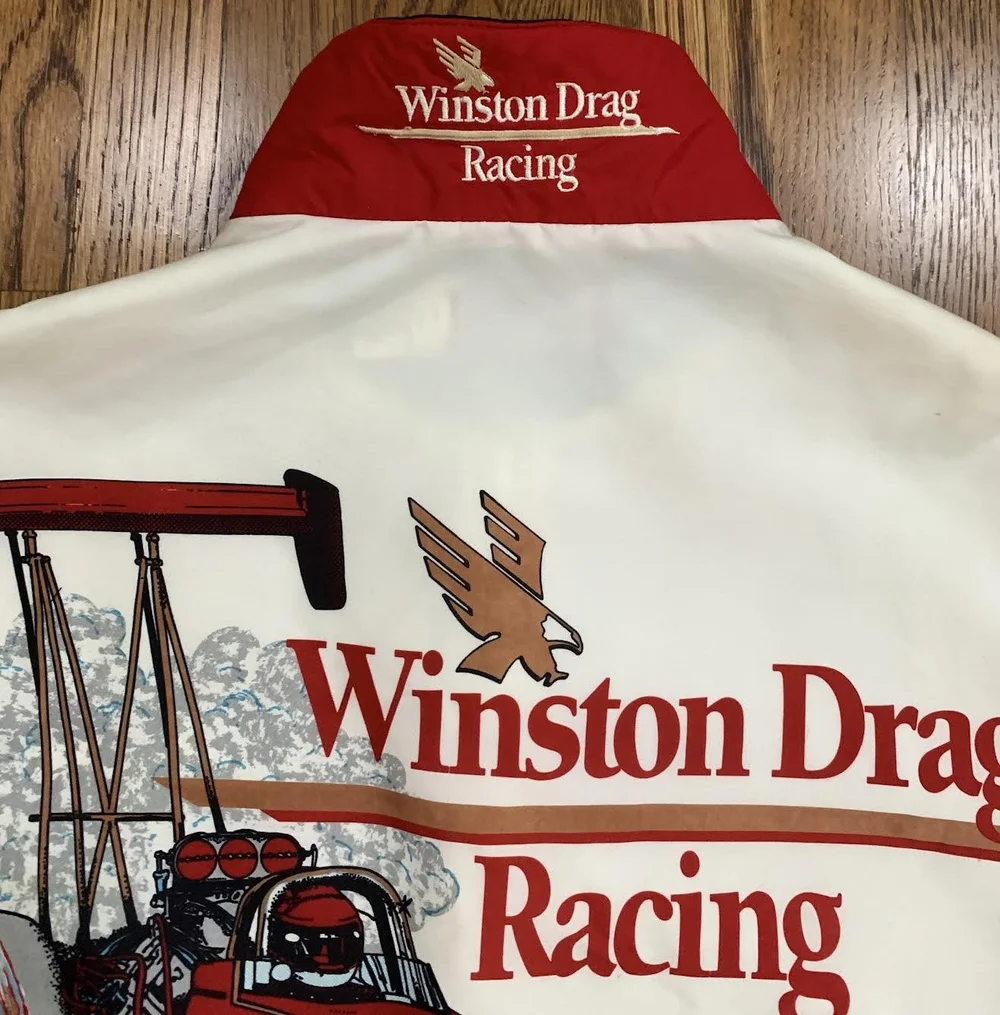 winston cigarette jacket Vintage Winston Cigarettes Drag Racing Light Jacket (Size L) — RootsBK