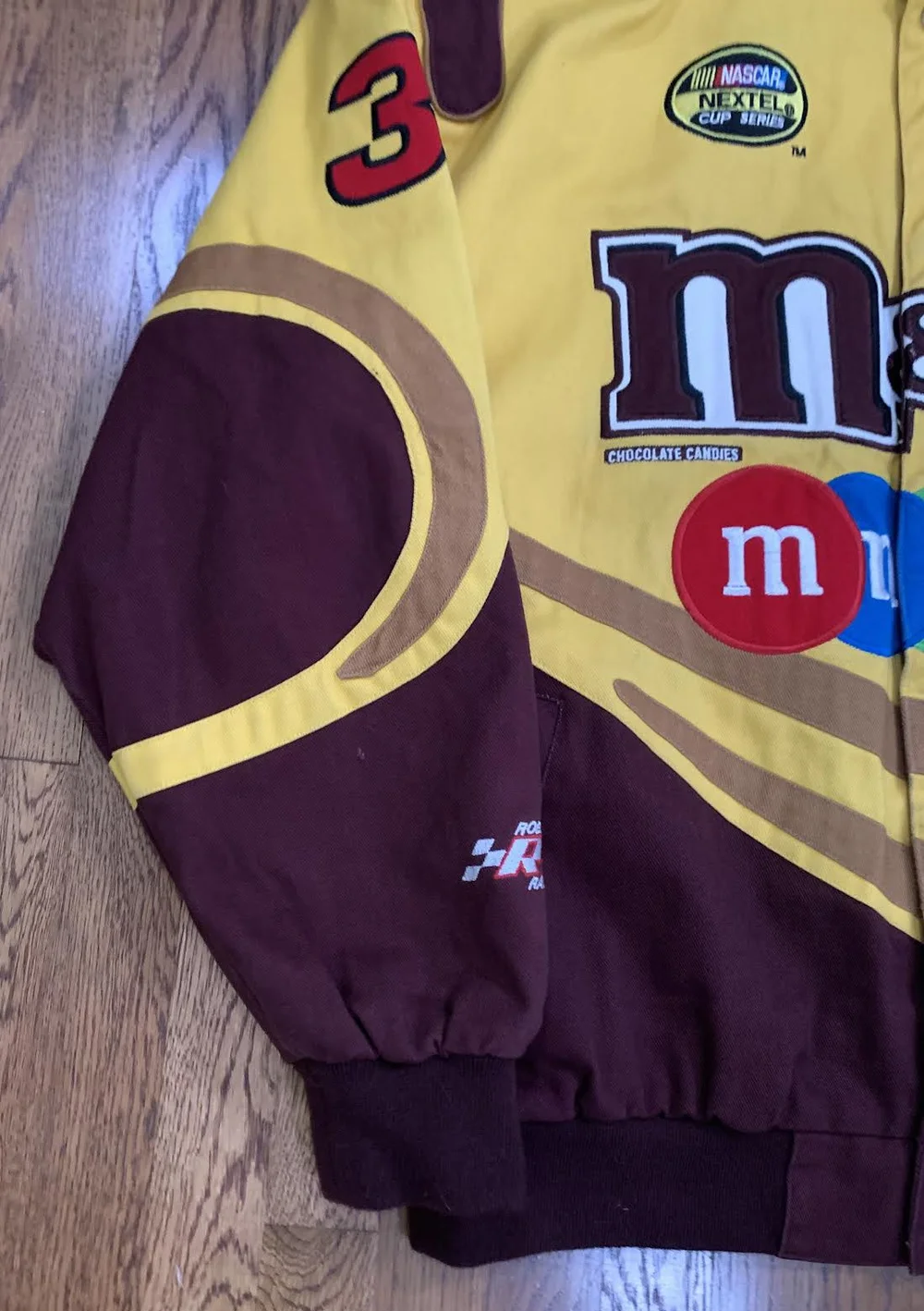 Veste Vintage Jeff Hamilton Taille L - Noire Brodée Nascar M&M's - Homme