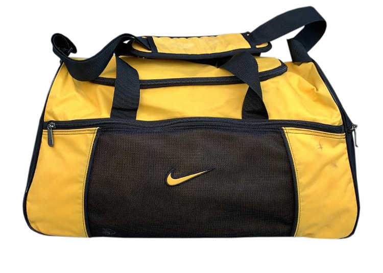 Vintage Nike Swoosh Yellow / Black Duffle Bag — Roots