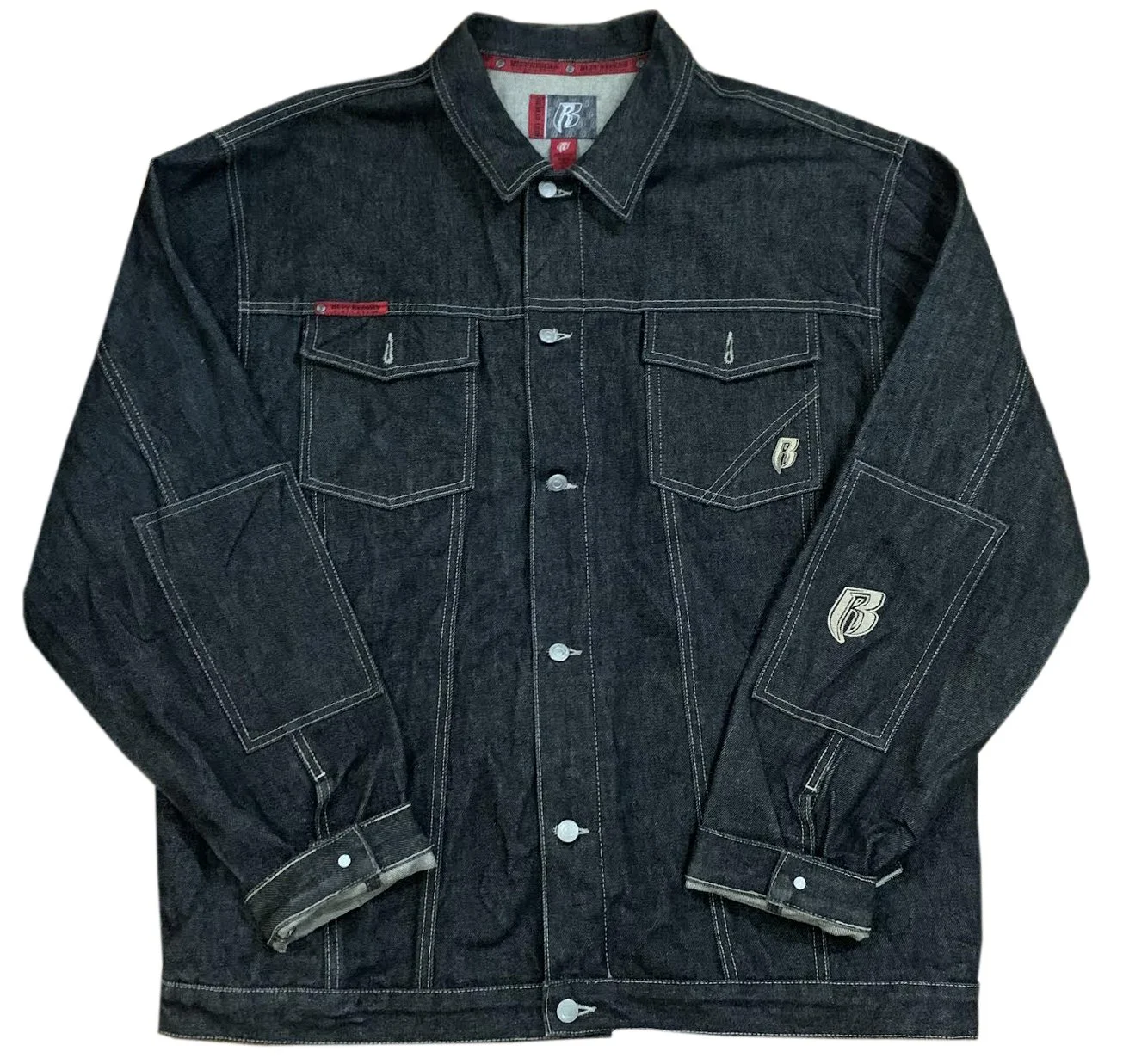 2XL】RUFF RYDERS DIRTY DENIM ナイロンジャケット 黒 【公式通販】