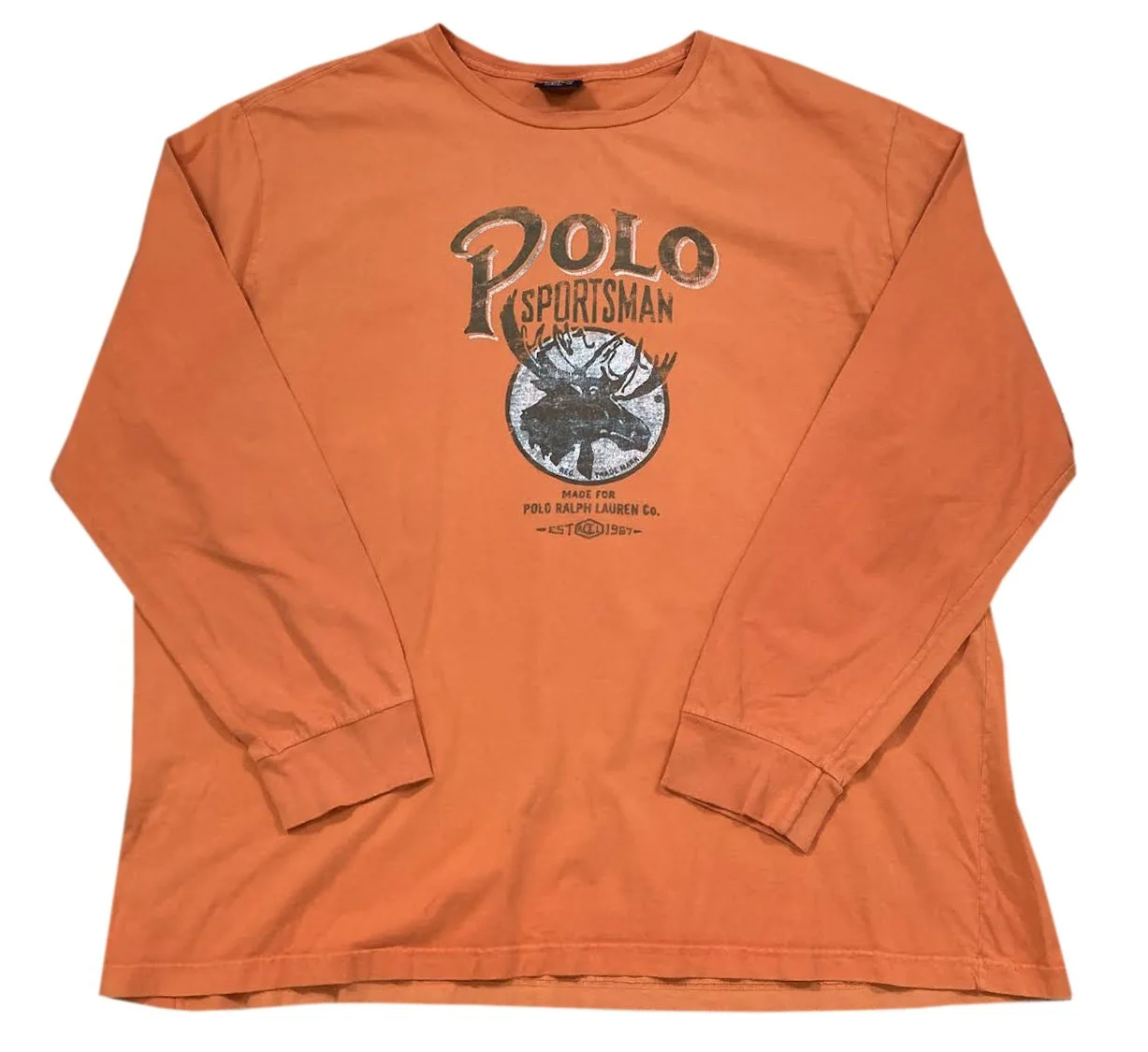 Polo Ralph Lauren Sportsman Orange Long Sleeve Shirt (Size XXL 