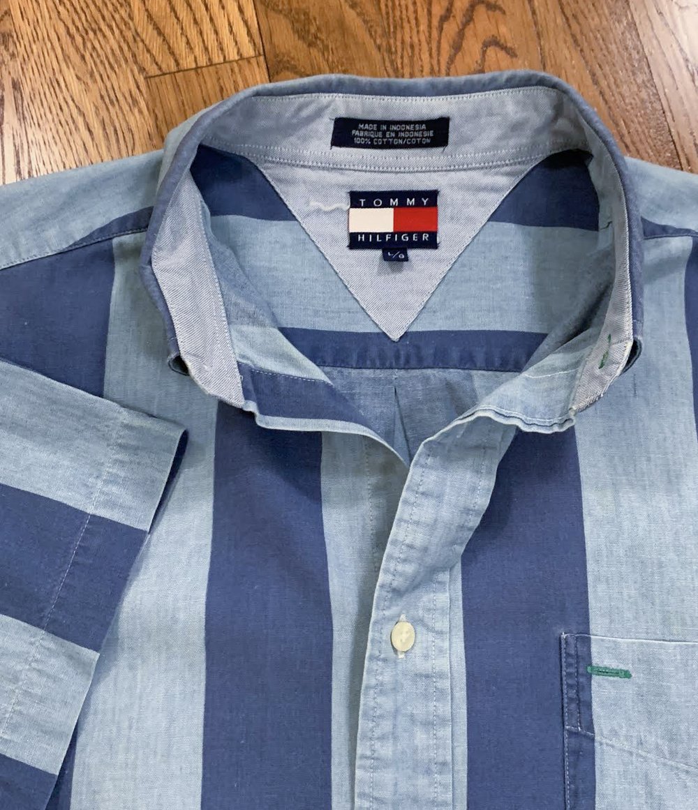 Vintage Tommy Hilfiger Crest Short Button Up Shirt (Size — Roots