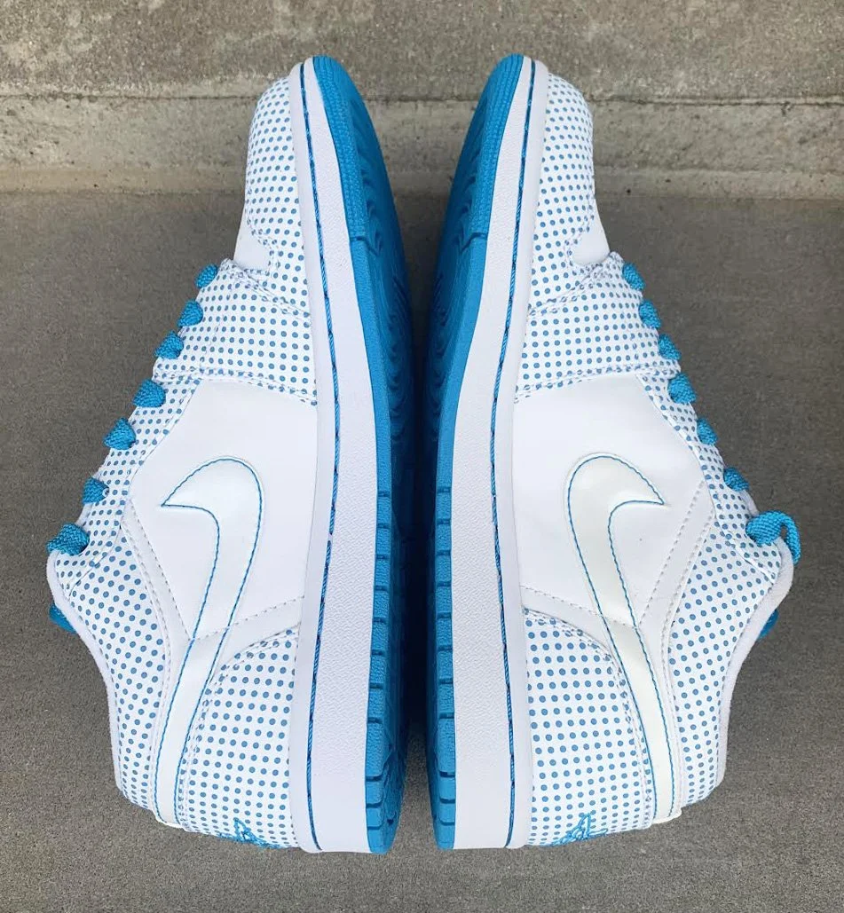 Air Jordan 1 Phat Low White/ Metallic Laser Blue (Size 8.5  display picture 3