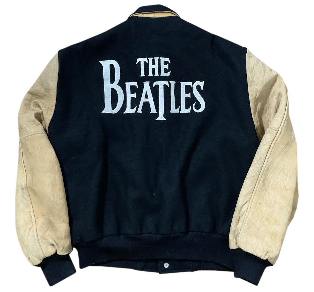 Vintage The Beatles Black/ Tan Varsity Jacket (Size S) — Roots