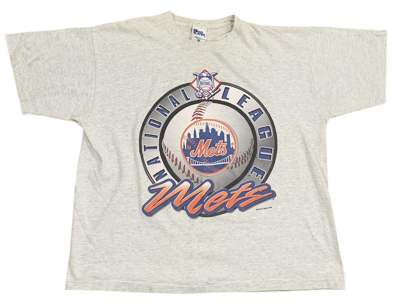 Vintage Pro Player New York Mets National League Heather Grey T