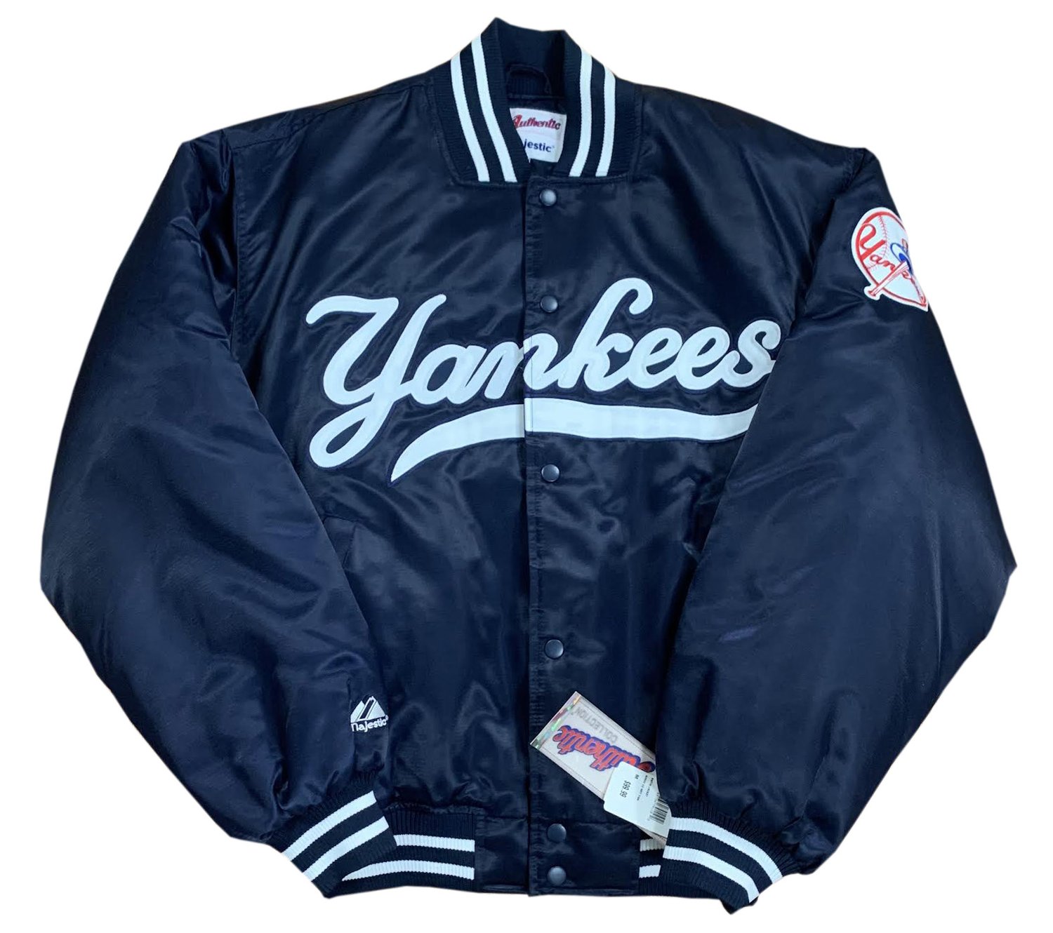 Majestic Ny Yankees Satin Baseball Jacket in Blue for Men