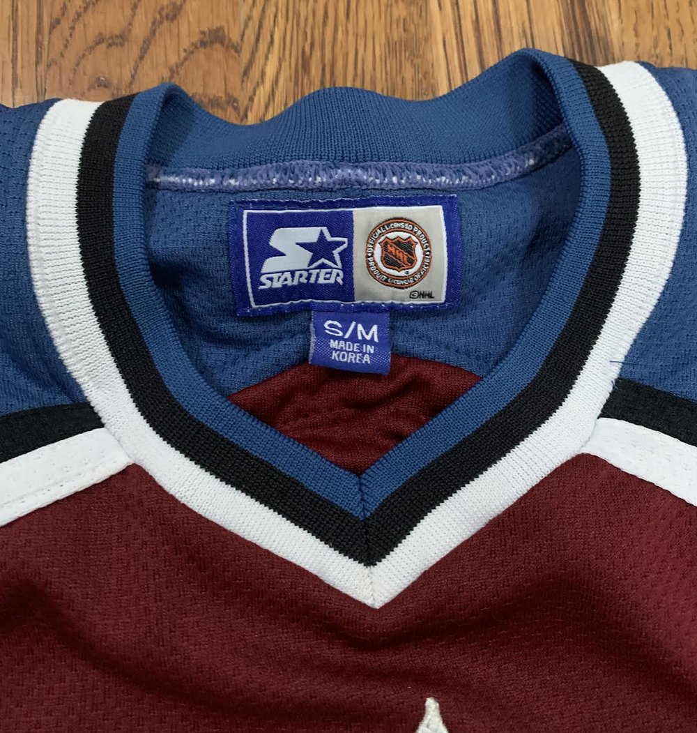 Kids Vintage Starter Colorado Avalanche Jersey (Size Youth S/M) — Roots