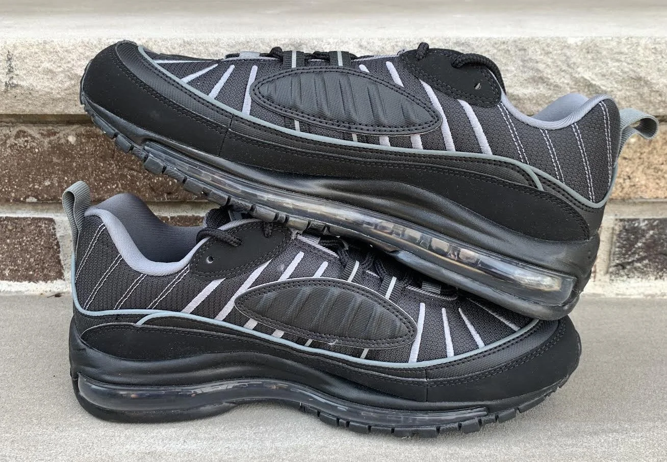 nike air max 98 black and silver