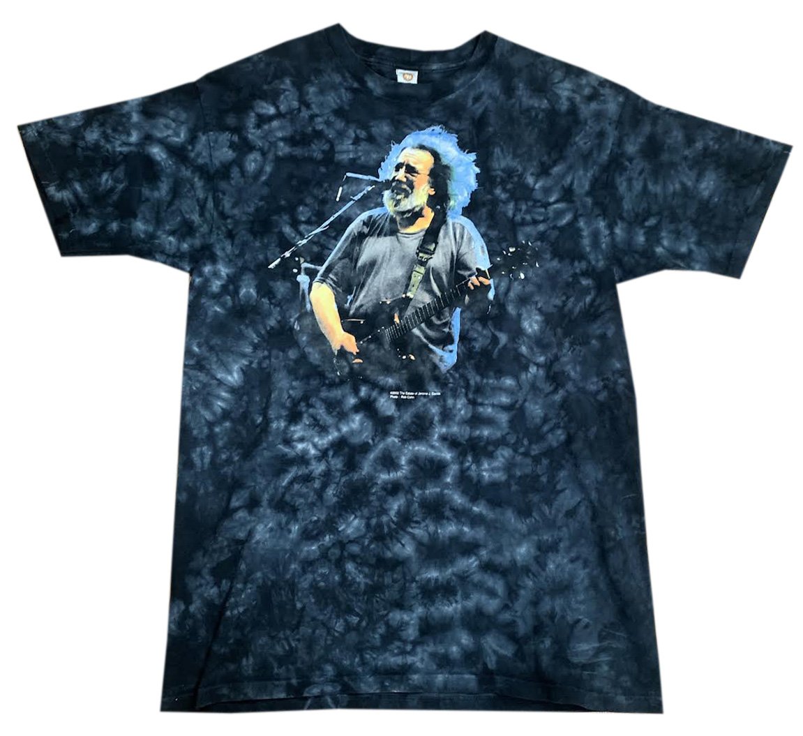 Vintage Jerry Garcia Black / Grey Tie Dye T Shirt (Size L) — Roots