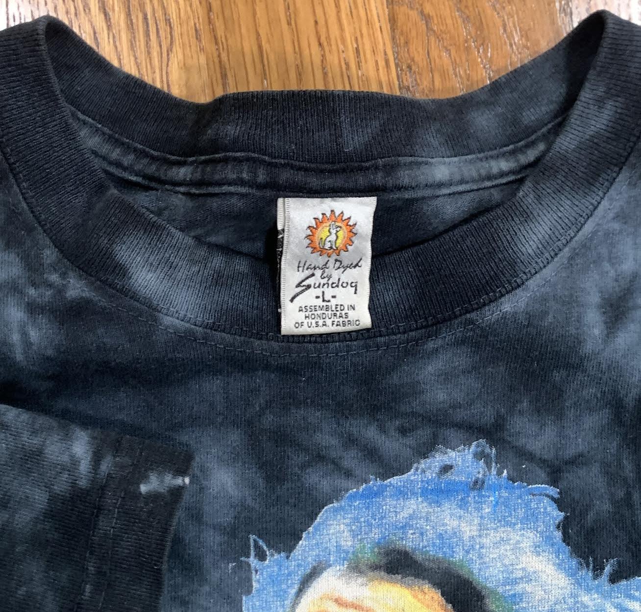 Vintage Jerry Garcia Black / Grey Tie Dye T Shirt (Size L) — Roots