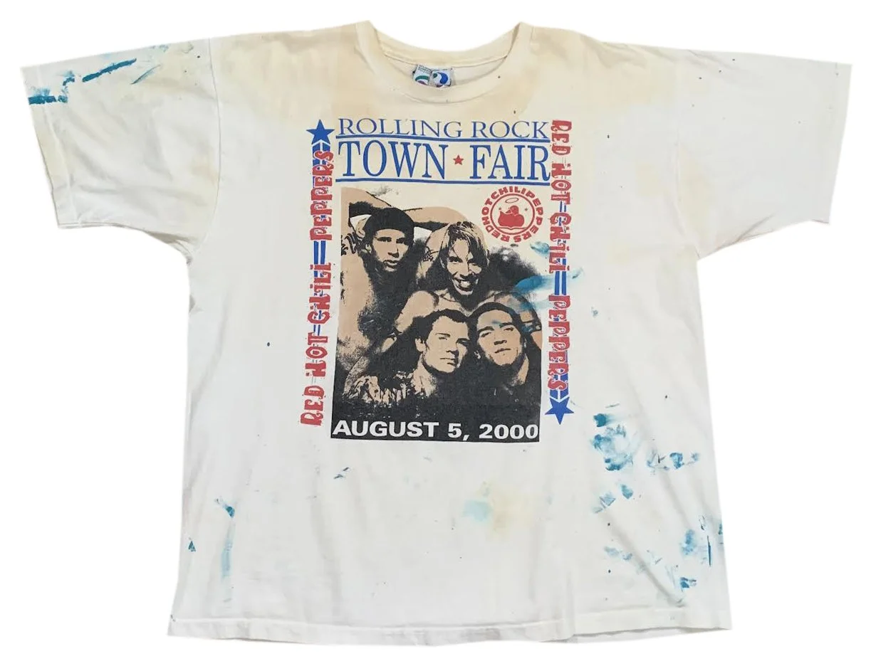 Vintage Bootleg Red Hot Chili Peppers Rolling Rock Town Fair T 