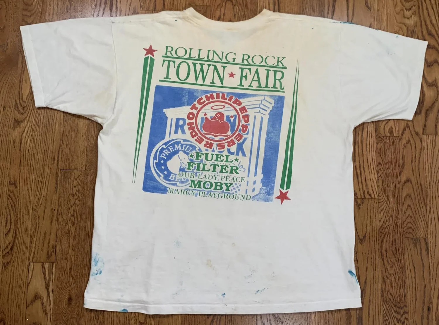 Vintage Bootleg Red Hot Chili Peppers Rolling Rock Town Fair T 
